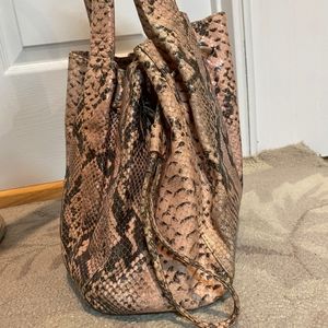 Anne Klein Snake Skin Print Handbag Purse NWT